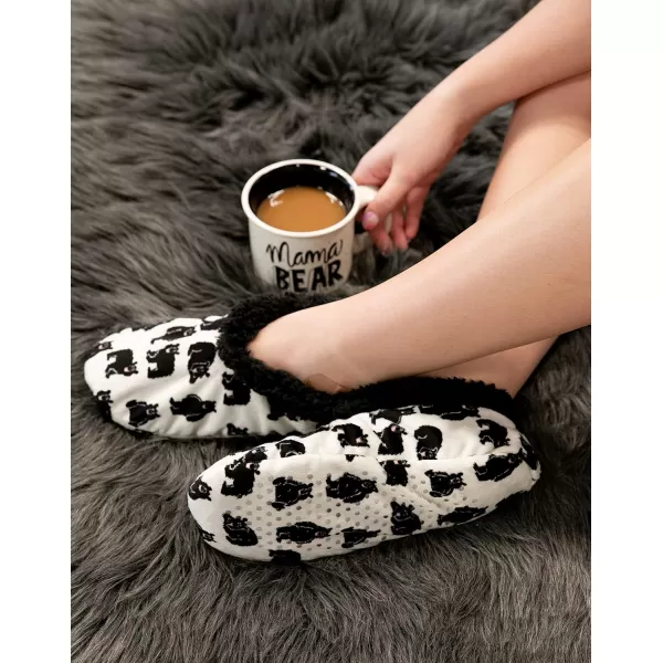 Lazy One Fuzzy Feet Slipper Socks for Women Cute FleeceLined House Slippers NonSkid Slipper SocksFamily Bear Fuzzy Feet