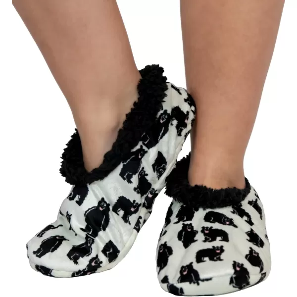 Lazy One Fuzzy Feet Slipper Socks for Women Cute FleeceLined House Slippers NonSkid Slipper SocksFamily Bear Fuzzy Feet