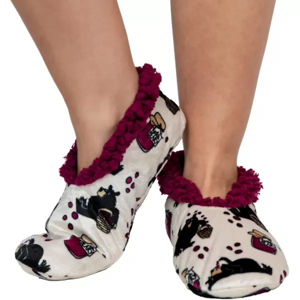 Lazy One Fuzzy Feet Slipper Socks for Women Cute FleeceLined House Slippers NonSkid Slipper SocksHuckleberry Fuzzy Feet