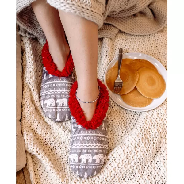 Lazy One Fuzzy Feet Slipper Socks for Women Cute FleeceLined House Slippers NonSkid Slipper SocksNordic Bear Fuzzy Feet