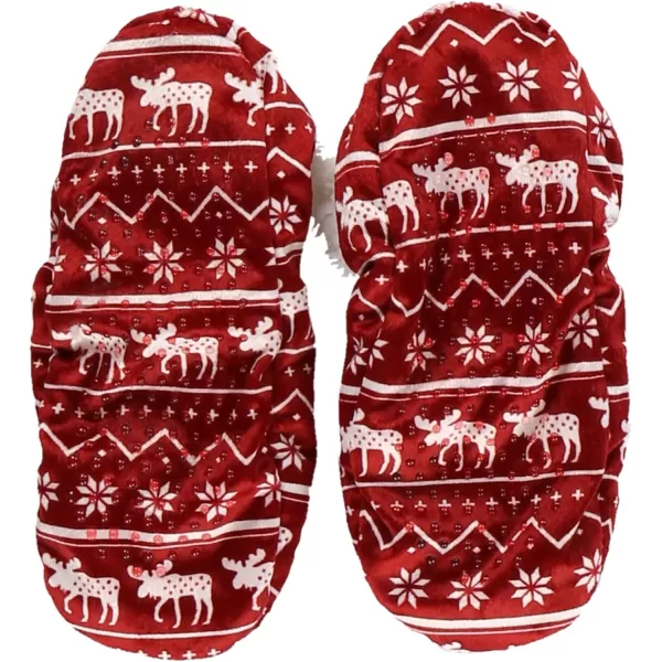 Lazy One Fuzzy Feet Slipper Socks for Women Cute FleeceLined House Slippers NonSkid Slipper SocksNordic Moose Fuzzy Feet