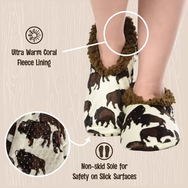 Lazy One Fuzzy Feet Slipper Socks for Women Cute FleeceLined House Slippers NonSkid Slipper SocksRoam Fuzzy Feet