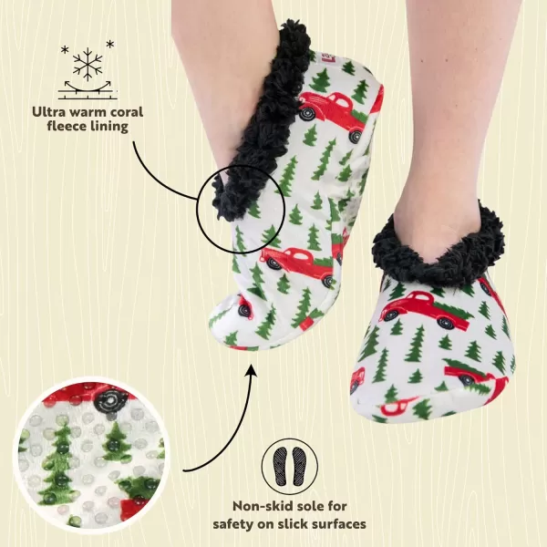 Lazy One Fuzzy Feet Slipper Socks for Women Cute FleeceLined House Slippers NonSkid Slipper SocksTailgate Fuzzy Feet