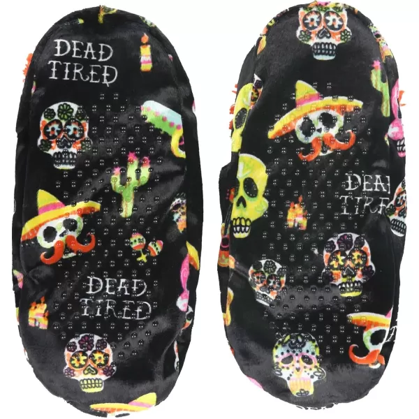 Lazy One Fuzzy Feet Slippers for Women Cute FleeceLined House Slippers Cute Slipper SocksDead Tired Orange Fuzzy Feet