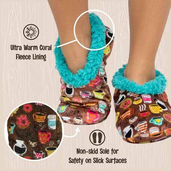 Lazy One Fuzzy Feet Slippers for Women Cute FleeceLined House Slippers Cute Slipper SocksLatte Sleep Fuzzy Feey