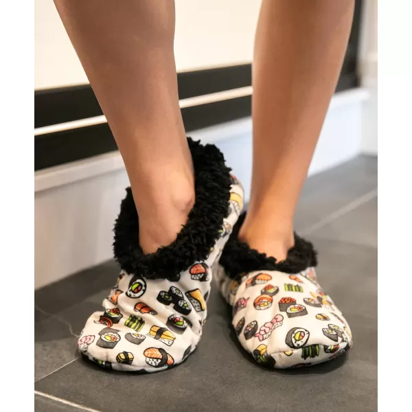 Lazy One Fuzzy Feet Slippers for Women Cute FleeceLined House Slippers Cute Slipper SocksSushi Fuzzy Feet