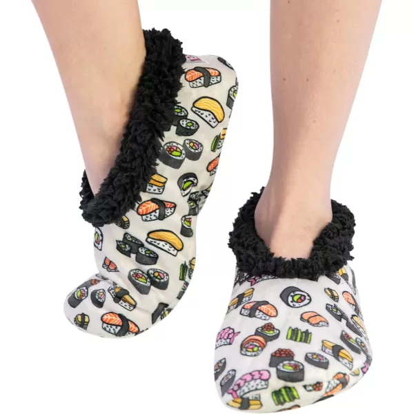 Lazy One Fuzzy Feet Slippers for Women Cute FleeceLined House Slippers Cute Slipper SocksSushi Fuzzy Feet