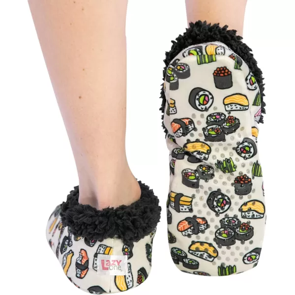 Lazy One Fuzzy Feet Slippers for Women Cute FleeceLined House Slippers Cute Slipper SocksSushi Fuzzy Feet