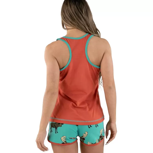 Lazy One Matching Pajamas for Women Cute Pajama Shorts and Tank Top Set Summer PajamasDont Moose