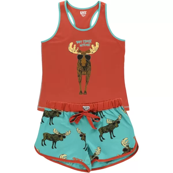 Lazy One Matching Pajamas for Women Cute Pajama Shorts and Tank Top Set Summer PajamasDont Moose