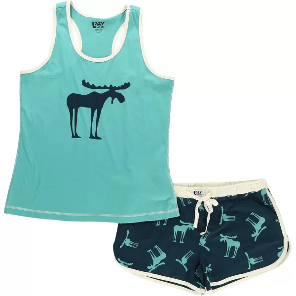 Lazy One Matching Pajamas for Women Cute Pajama Shorts and Tank Top Set Summer PajamasFunky Moose Blue