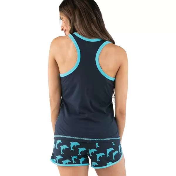 Lazy One Matching Pajamas for Women Cute Pajama Shorts and Tank Top Set Summer PajamasIm Flipping Tired