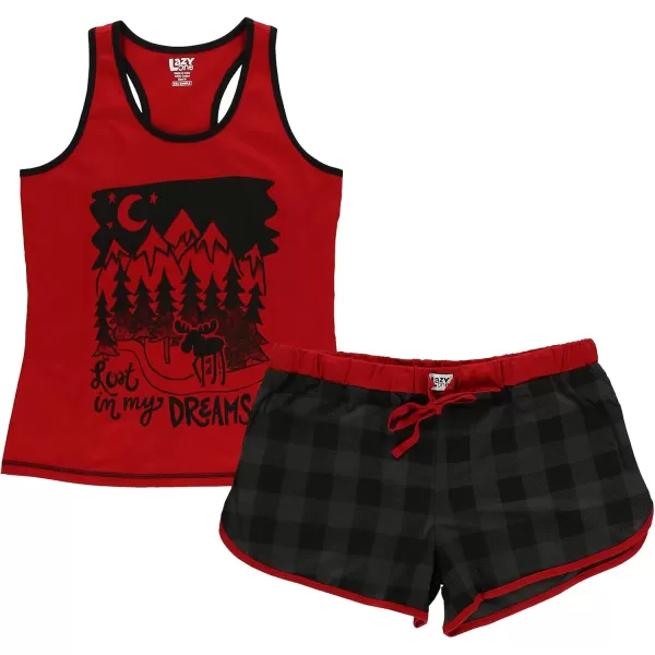Lazy One Matching Pajamas for Women Cute Pajama Shorts and Tank Top Set Summer PajamasLost in My Dreams