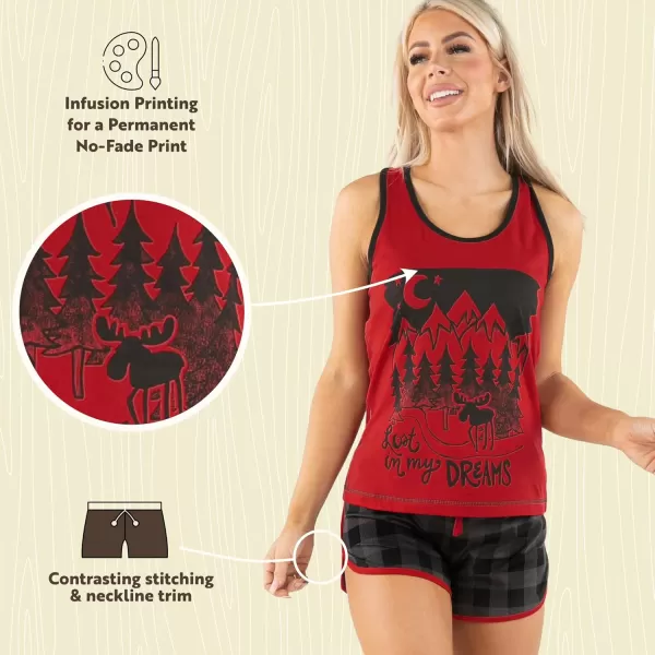 Lazy One Matching Pajamas for Women Cute Pajama Shorts and Tank Top Set Summer PajamasLost in My Dreams