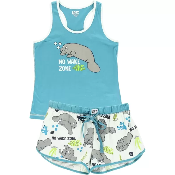 Lazy One Matching Pajamas for Women Cute Pajama Shorts and Tank Top Set Summer PajamasManatee
