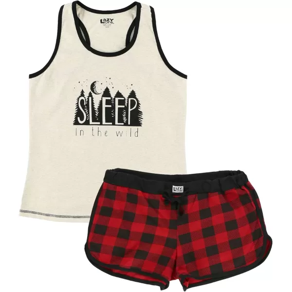 Lazy One Matching Pajamas for Women Cute Pajama Shorts and Tank Top Set Summer PajamasSleep in the Wild