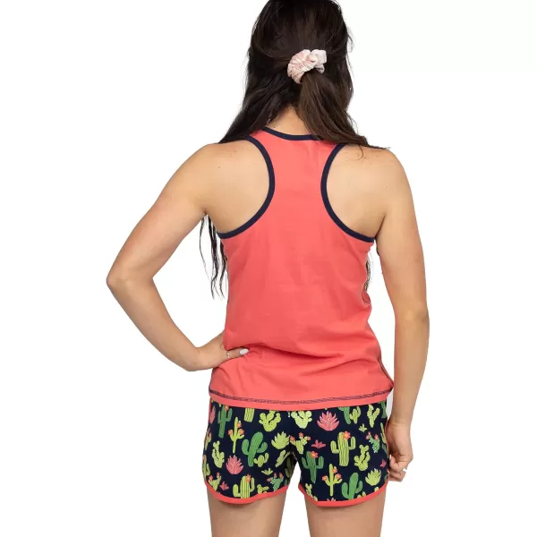 Lazy One Matching Pajamas for Women Cute Pajama Shorts and Tank Top Set Summer PajamasStuck in Bed