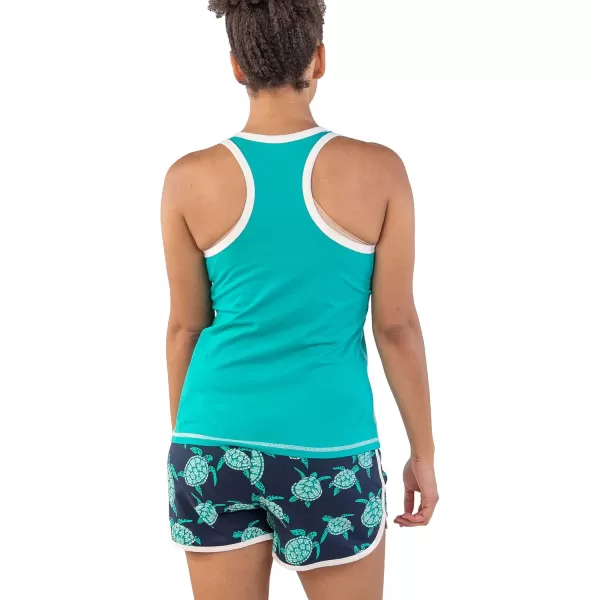Lazy One Matching Pajamas for Women Cute Pajama Shorts and Tank Top Set Summer PajamasTurtley Awesome