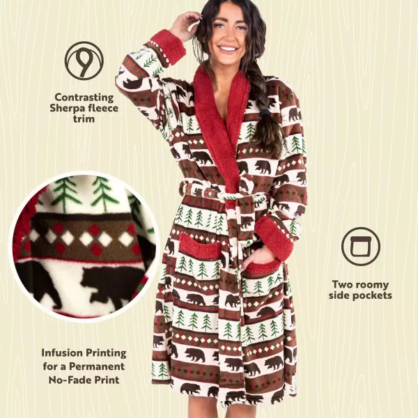 Lazy One UltraCozy Bathrobes for WomenBear Fair Isle Bathrobe