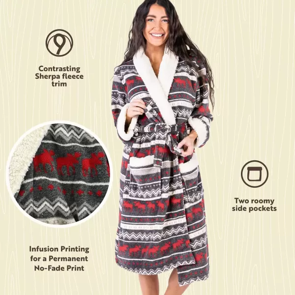 Lazy One UltraCozy Bathrobes for WomenCabin Moose Bathrobe