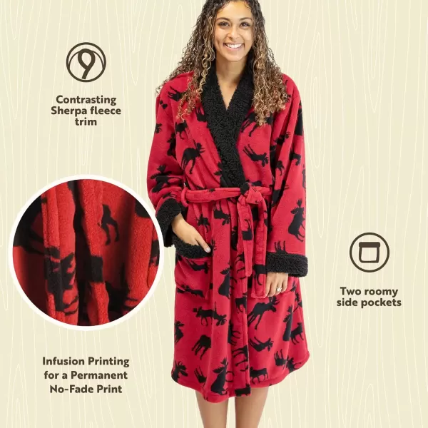 Lazy One UltraCozy Bathrobes for WomenClassic Moose Bathrobe