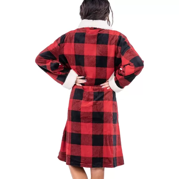Lazy One UltraCozy Bathrobes for WomenMoose Plaid Bathrobe