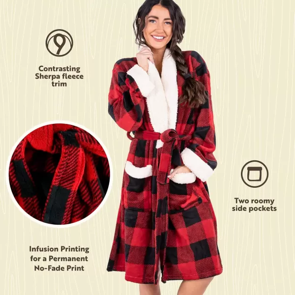 Lazy One UltraCozy Bathrobes for WomenMoose Plaid Bathrobe