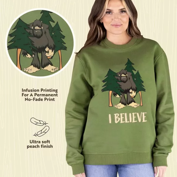 Lazy One Unisex Sweatshirt for Men and Women Novelty Crewneck Sweater Comfortable OuterwearBigfoot I Believe