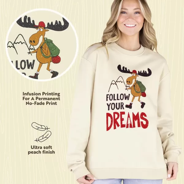 Lazy One Unisex Sweatshirt for Men and Women Novelty Crewneck Sweater Comfortable OuterwearFollow Your Dreams
