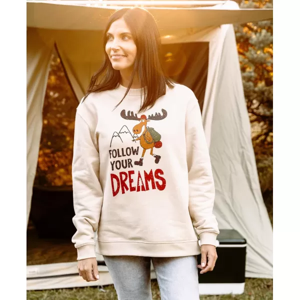 Lazy One Unisex Sweatshirt for Men and Women Novelty Crewneck Sweater Comfortable OuterwearFollow Your Dreams
