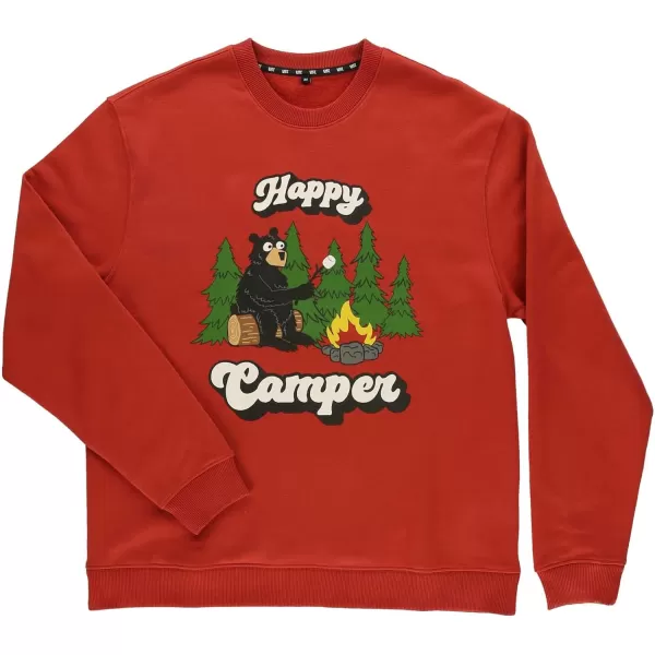 Lazy One Unisex Sweatshirt for Men and Women Novelty Crewneck Sweater Comfortable OuterwearHappy Camper
