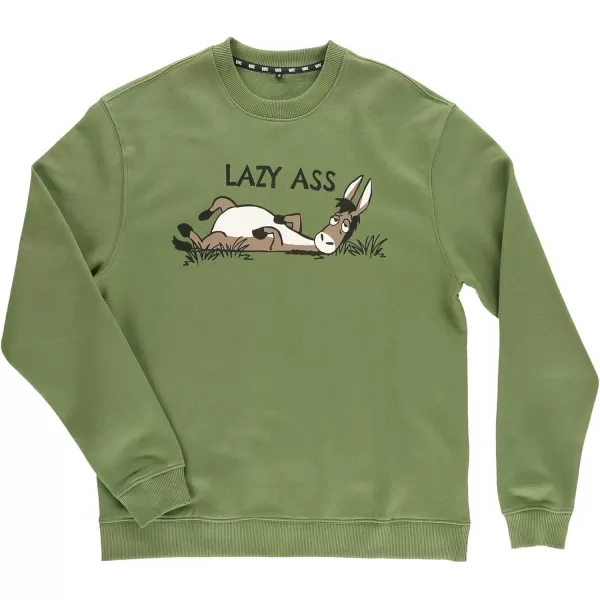 Lazy One Unisex Sweatshirt for Men and Women Novelty Crewneck Sweater Comfortable OuterwearLazy Ass