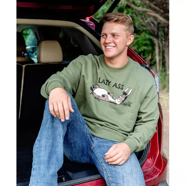 Lazy One Unisex Sweatshirt for Men and Women Novelty Crewneck Sweater Comfortable OuterwearLazy Ass