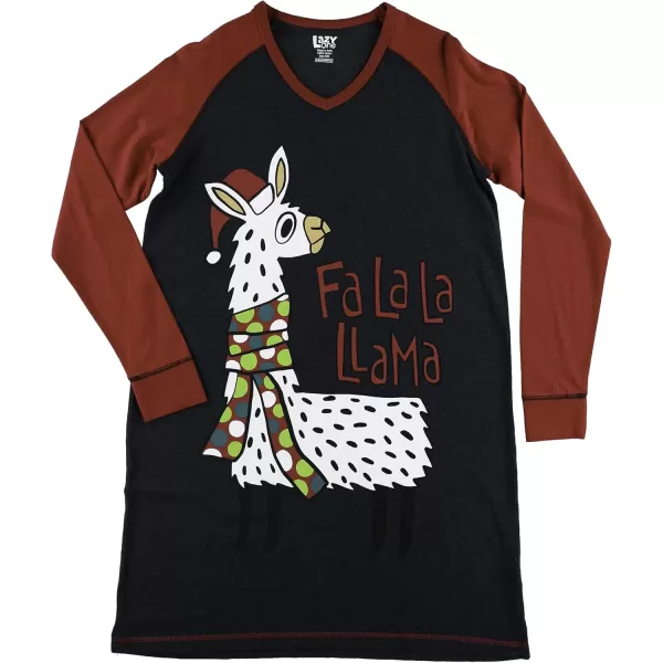 Lazy One VNeck Nightshirts for Women Animal Designs Llama Holiday Christmas FaLallama SM