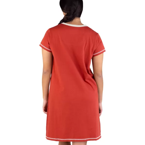 Lazy One Womens Nightgown Funny VNeck Sleep Shirt for Women Bear ampamp Moose Pajama ShirtsHappy Camper Red Nightshirt