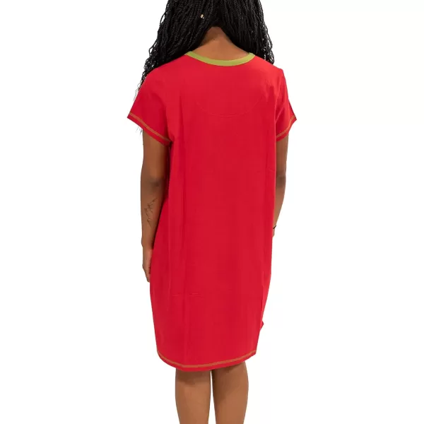 Lazy One Womens Nightgown Funny VNeck Sleep Shirt for Women Bear ampamp Moose Pajama ShirtsMoosletoe Nightshirt