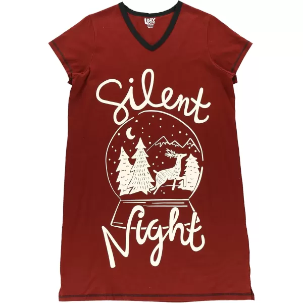 Lazy One Womens Nightgown Funny VNeck Sleep Shirt for Women Bear ampamp Moose Pajama ShirtsSilent Night Nightshirt