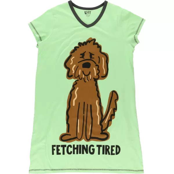 Lazy One Womens Nightgown Funny VNeck Sleep Shirt for Women Novelty Pajama TeesFetching Tired Nightshirt