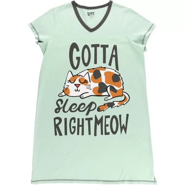 Lazy One Womens Nightgown Funny VNeck Sleep Shirt for Women Novelty Pajama TeesGotta Sleep Meow Nightshirt