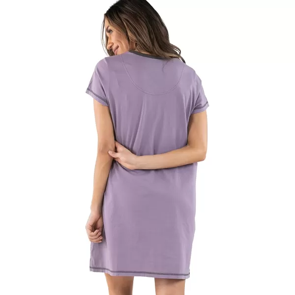 Lazy One Womens Nightgown Funny VNeck Sleep Shirt for Women Novelty Pajama TeesHowl of Night Purple Nightshirt