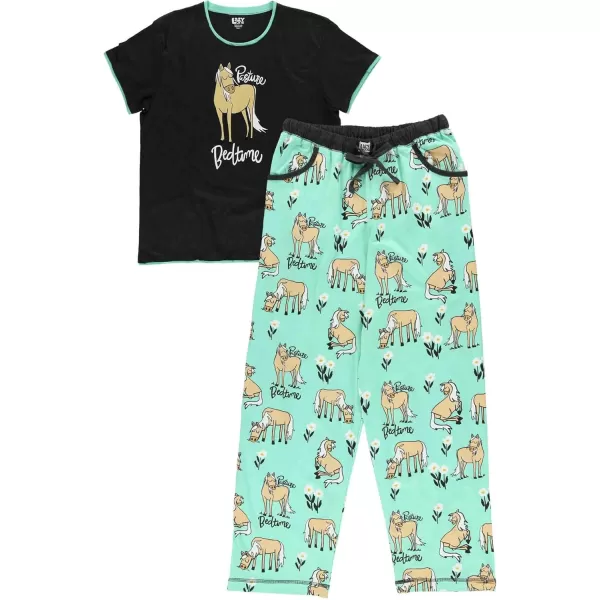 Lazy One Womens Pajama Set Short Sleeves with Cute Prints Relaxed FitPasture Bedtime Mint Pajama Set