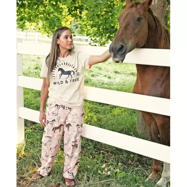 Lazy One Womens Pajama Set Short Sleeves with Cute Prints Relaxed FitWild  Free Pajama Set