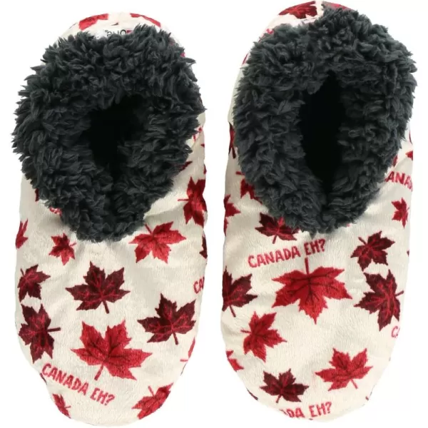 Lazy One Fuzzy Feet Slipper Socks for Women Cute FleeceLined House Slippers NonSkid Slipper SocksCanada Eh Fuzzy Feet