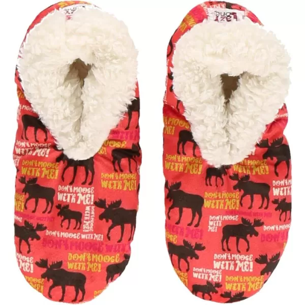 Lazy One Fuzzy Feet Slipper Socks for Women Cute FleeceLined House Slippers NonSkid Slipper SocksDont Moose With Me Fuzzy Feet