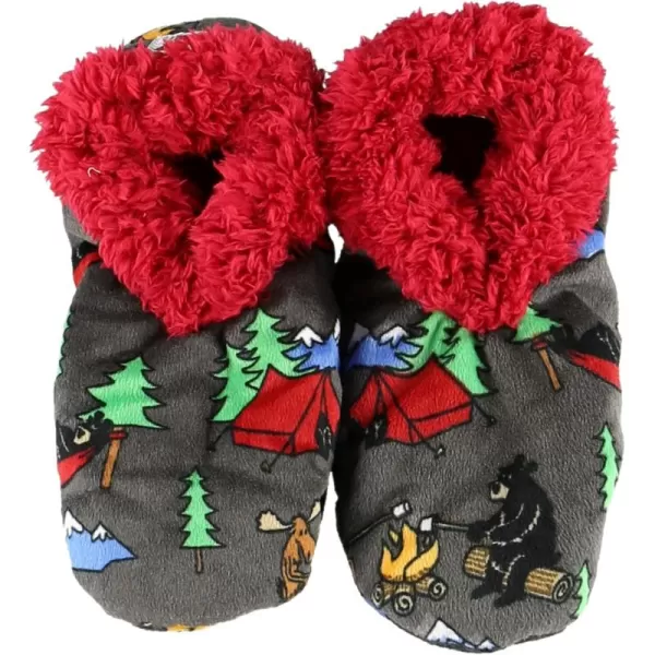 Lazy One Fuzzy Feet Slipper Socks for Women Cute FleeceLined House Slippers NonSkid Slipper SocksHappy Camper Fuzzy Feet