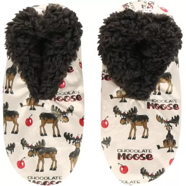 Lazy One Fuzzy Feet Slipper Socks for Women Cute FleeceLined House Slippers NonSkid Slipper SocksLight Chocolate Moose Fuzzy Feet
