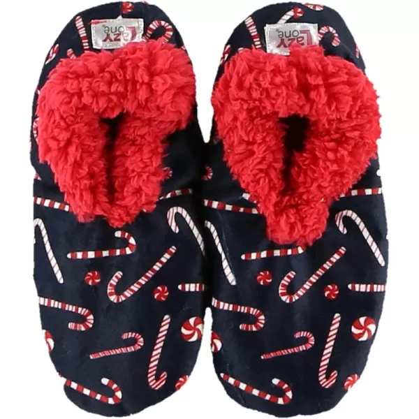 Lazy One Fuzzy Feet Slippers for Women Cute FleeceLined House Slippers Cute Slipper SocksCandy Cane Fuzzy Feet