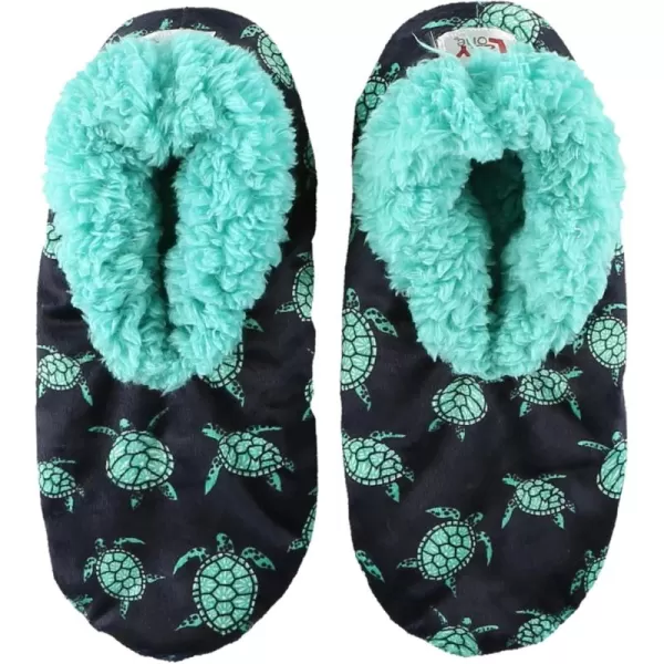 Lazy One Fuzzy Feet Slippers for Women Cute FleeceLined House Slippers Cute Slipper SocksTurtles Fuzzy Feet