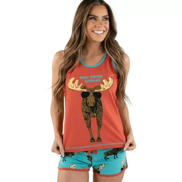Lazy One Matching Pajamas for Women Cute Pajama Shorts and Tank Top Set Summer PajamasDont Moose