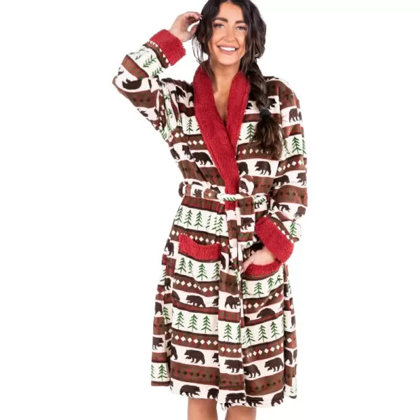 Lazy One UltraCozy Bathrobes for WomenBear Fair Isle Bathrobe